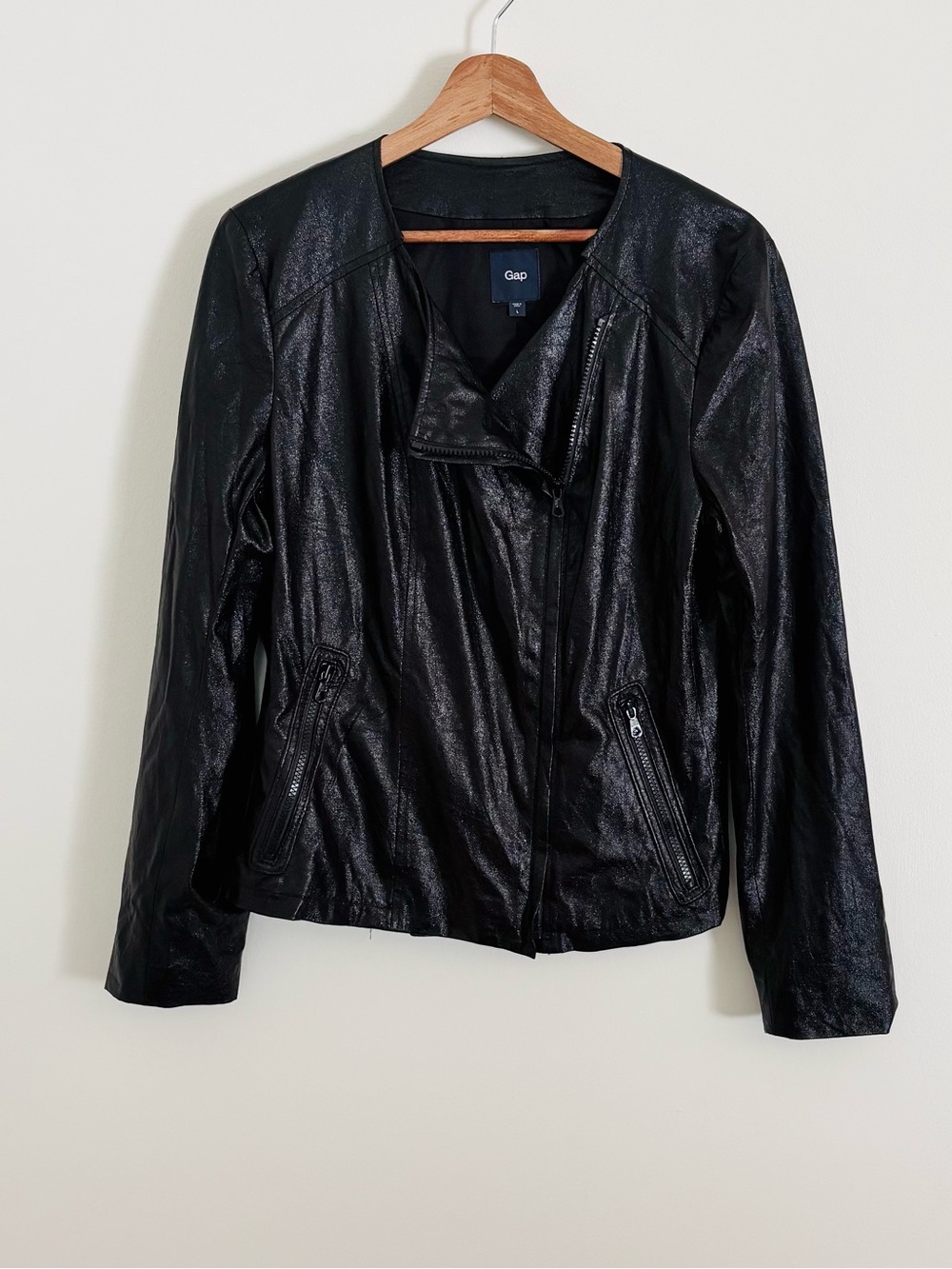 Gap Pleather Moto Jacket in Black